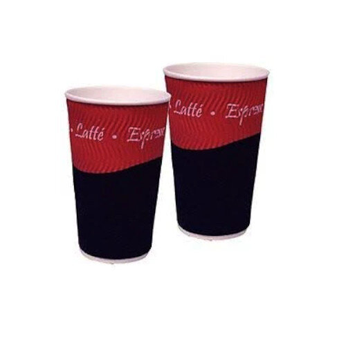 Caterpack Ripple Disposable Hot Drinks Paper Cups  8oz/250ml [Pack of 25]